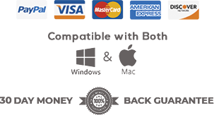 Paypal | Visa | MasterCard | AmerkanExpress | Discover | Windows | Mac | 14 Day Money-Back Guarantee